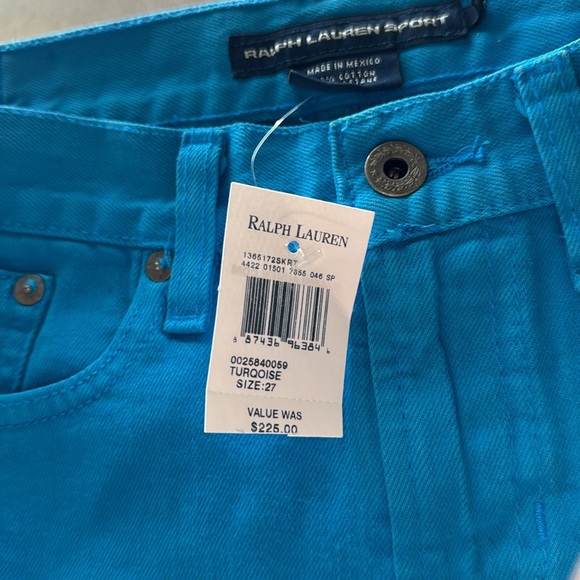 RALPH LAUREN Jean short skirt wash turquoise size 27 NWT - Picture 4 of 12